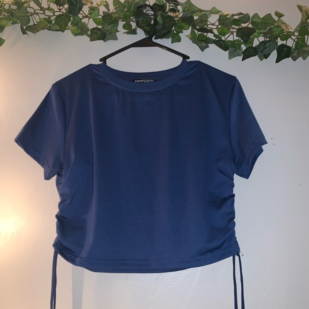 Tied on the side Navy Blue Crop Top